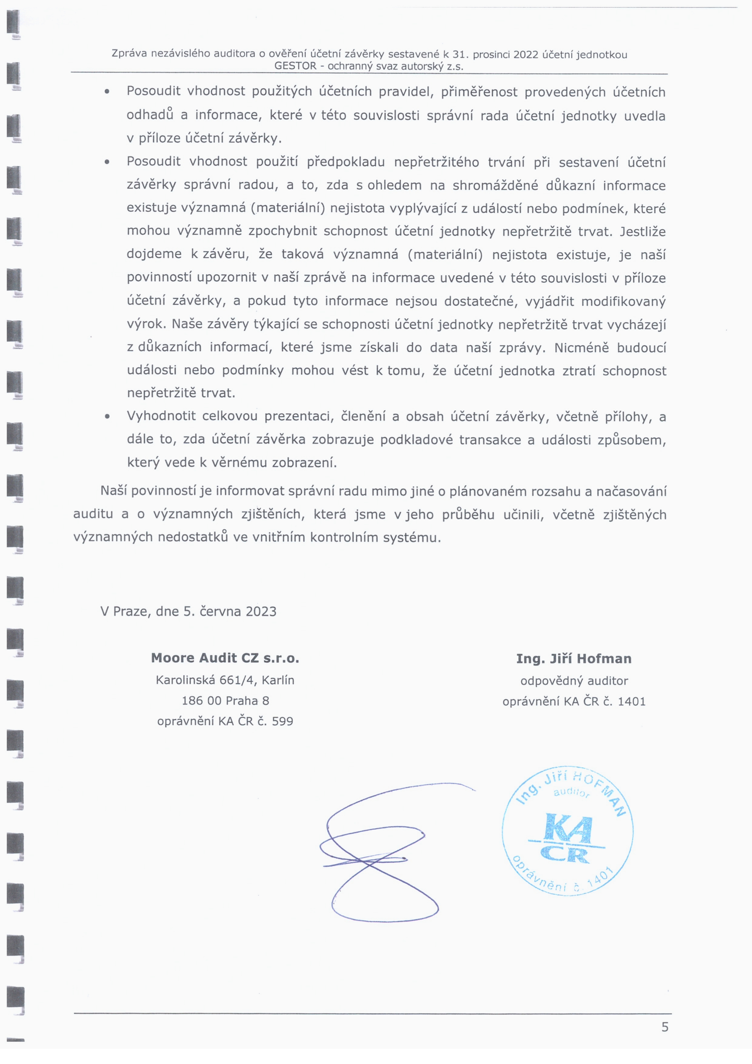Výrok auditora (strana 4)